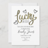 Lucky in Love Hearts Bridal Shower Save The Date (Vorderseite)