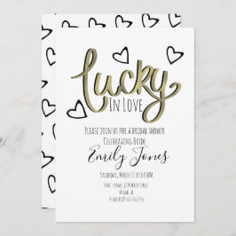 Lucky in Love Hearts Bridal Shower Save The Date