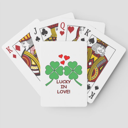 Lucky In Love Hearts Clover Spielkarten (Rückseite)