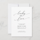 Lucky in Love | Modern Minimalist Bridal Shower Einladung (Vorderseite)