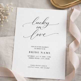 Lucky in Love | Modern Minimalist Bridal Shower Einladung