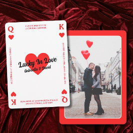 Lucky In Love Photo Playing Card Couples Shower Einladung