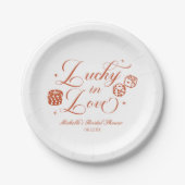Lucky In Love Playing Card Casino Bridal Shower Pappteller (Vorderseite)