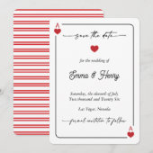 Lucky in Love Save the Date Invitation (Vorne/Hinten)