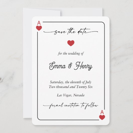 Lucky in Love Save the Date Invitation (Vorderseite)