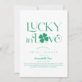 Lucky in Love Shamrock White x Green Bridal Shower Einladung (Vorderseite)