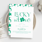Lucky in Love Shamrock White x Green Bridal Shower Einladung