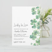 Lucky In Love St. Patrick's Day Bridal Shower Einladung (Stehend Vorderseite)