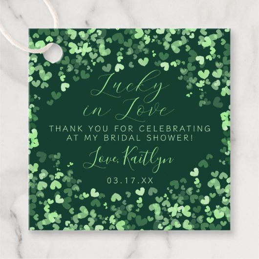 Lucky In Love St. Patrick's Day Bridal Shower Geschenkanhänger (Vorderseite)