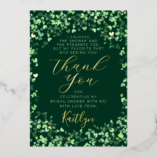 Lucky In Love St. Patrick's Day Bridal Shower Real Folieneinladung (Vorderseite)