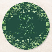 Lucky In Love St. Patrick's Day Bridal Shower Runder Pappuntersetzer (Vorderseite)