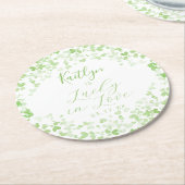 Lucky In Love St. Patrick's Day Bridal Shower Runder Pappuntersetzer (Angewinkelt)