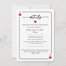Lucky in Love Wedding Details Card Einladung
