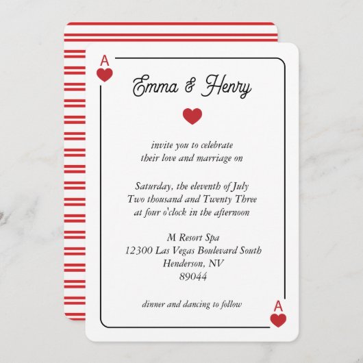 Lucky in Love Wedding Invitation Einladung (Vorne/Hinten)