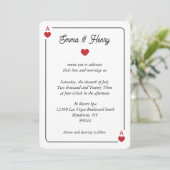 Lucky in Love Wedding Invitation Einladung (Stehend Vorderseite)