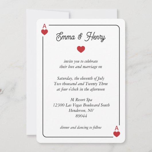 Lucky in Love Wedding Invitation Einladung (Vorderseite)