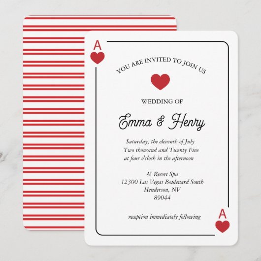Lucky in Love Wedding Invitation  Einladung (Vorne/Hinten)