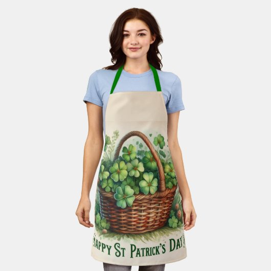 Lucky Irish 4-Verlassen Clover All-over Print-Schü Schürze (Getragen)