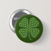 Lucky Irish Clover Dark Green Button (Vorne & Hinten)