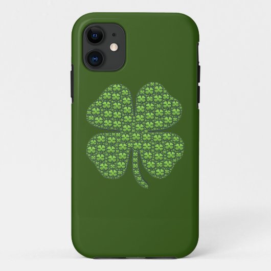 Lucky Irish Clover Dark Green Case-Mate iPhone Hülle (Rückseite)