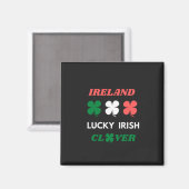 Lucky irish clover ireland st.patrick's day magnet (Vorderseite/Rückseite)