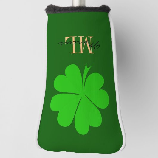 Lucky Irish Clover & Kleeblatt Golf mit Monogramm Golf Headcover (Rotieren 90)