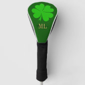 Lucky Irish Clover & Kleeblatt Golf mit Monogramm Headcover (Vorderseite)