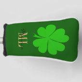 Lucky Irish Clover & Kleeblatt Golf mit Monogramm Headcover (Vorderseite)