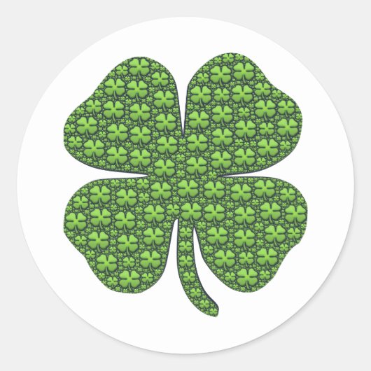 Lucky Irish Clover Runder Aufkleber (Vorderseite)