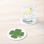 Lucky Irish Clover Runder Pappuntersetzer (Vor Ort)
