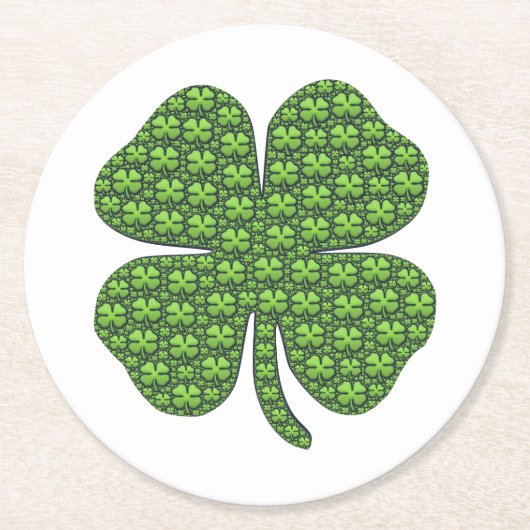 Lucky Irish Clover Runder Pappuntersetzer (Vorderseite)
