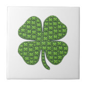 Lucky Irish Clover White Fliese (Vorderseite)