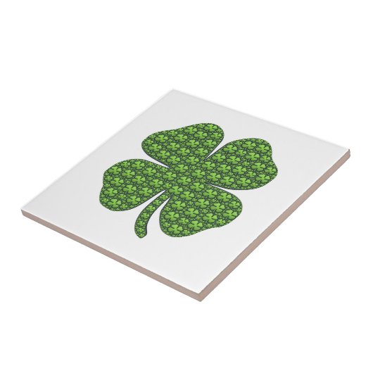 Lucky Irish Clover White Fliese (Seite)