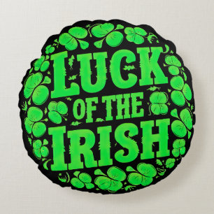 Lucky Irish Clovers Rundes Kissen