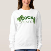 Lucky Irish Croquette Stripe Bow Sweatshirt (Vorderseite)