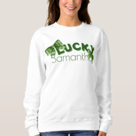 Lucky Irish Croquette Stripe Bow Sweatshirt