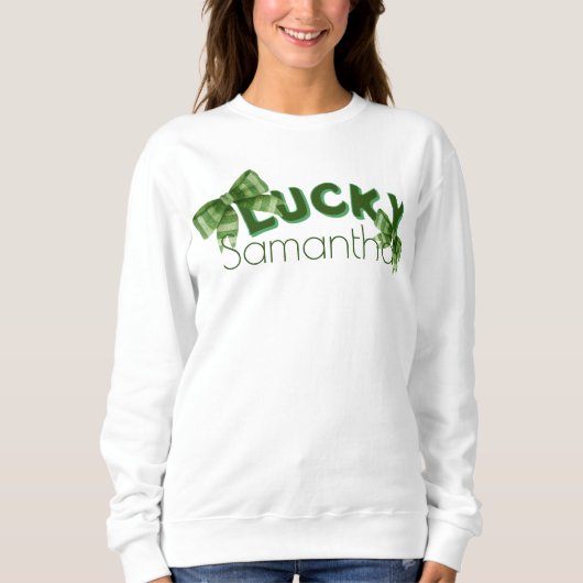 Lucky Irish Croquette Stripe Bow Sweatshirt (Vorderseite)