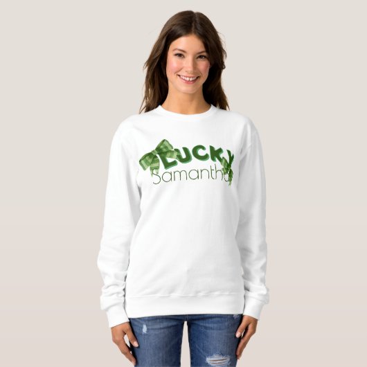 Lucky Irish Croquette Stripe Bow Sweatshirt (Vorne ganz)
