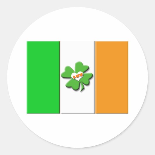 Lucky Irish Flag Runder Aufkleber (Vorderseite)