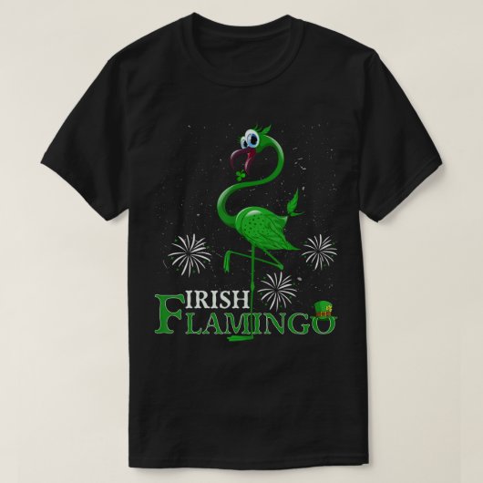 Lucky Irish Flamingo Green Saint Patrick Day 2023 T-Shirt (Design vorne)