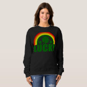 Lucky Irish Four Leaf C St Patrick's Day Rainbow Sweatshirt (Vorne ganz)