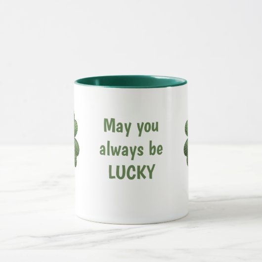 Lucky Irish Four Leaf Clover Mug Tasse (Zentrum)