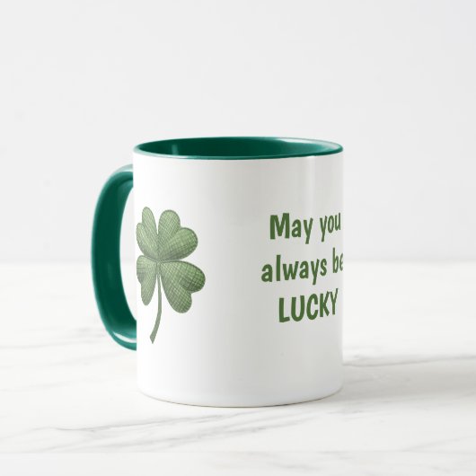 Lucky Irish Four Leaf Clover Mug Tasse (Vorderseite Links)