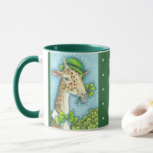 LUCKY IRISH GIRAFFE, ST. PATRICK'S DAY TASSE (Mit Donut)