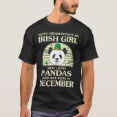 Lucky Irish Girl Who Lieben Pandas Saint Patrick T-Shirt (Vorderseite)