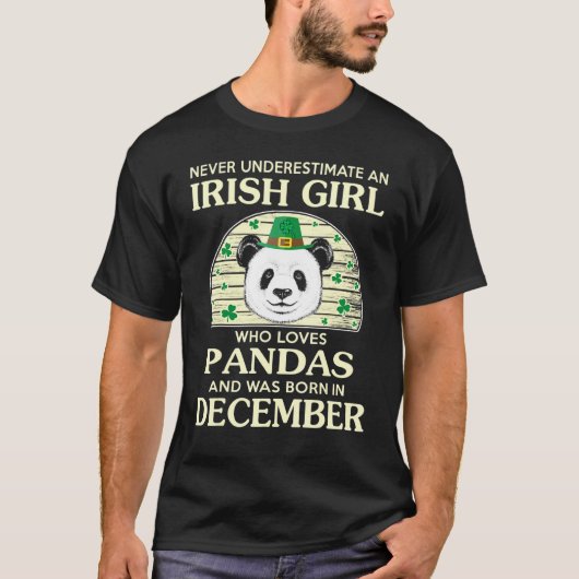 Lucky Irish Girl Who Lieben Pandas Saint Patrick T-Shirt (Vorderseite)