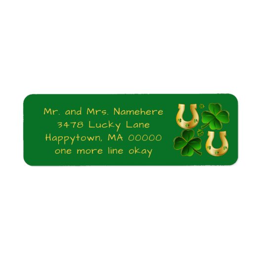 Lucky Irish Green Clover Horseshows Rücksendeadres (Vorne)