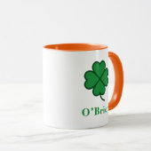 Lucky Irish Green Clover Personalized Coffee Mug Tasse (VorderseiteRechts)