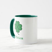 Lucky Irish Green Clover Personalized Coffee Mug Tasse (Vorderseite Links)