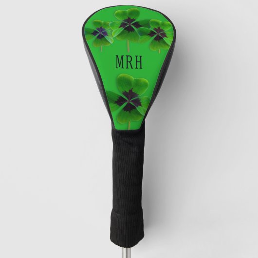 Lucky Irish Green Monogram Initials Personalisiert Golf Headcover (Vorderseite)